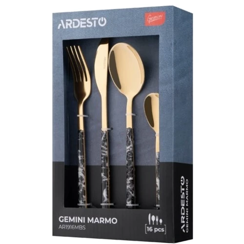 Столовий набір Ardesto Gemini Marmo 16 ін. (AR1916MBS)