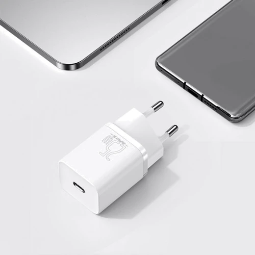 Зарядний пристрій Baseus USB-C Wall Charger Super Si 25W White with Cable USB-C to USB-C (TZCCSUP-L02) фото 6