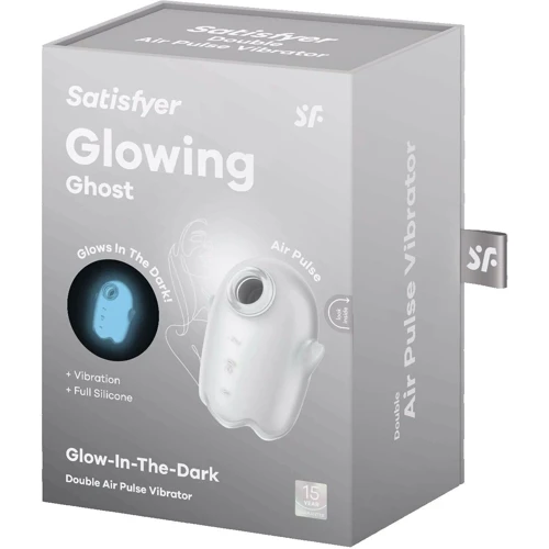 Вакуумный клиторальный стимулятор с вибрацией Satisfyer Glowing Ghost White