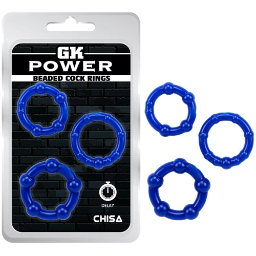 Набор эрекционных колец Chisa GK Power Beaded Cock Rings Blue