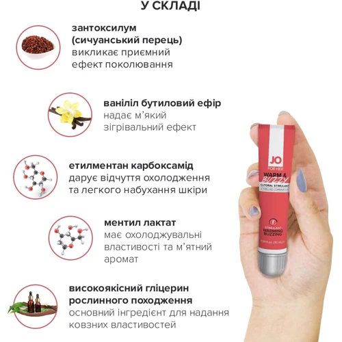 Возбуждающий гель для клитора System JO WARM & BUZZY - ORIGINAL (10 мл)
