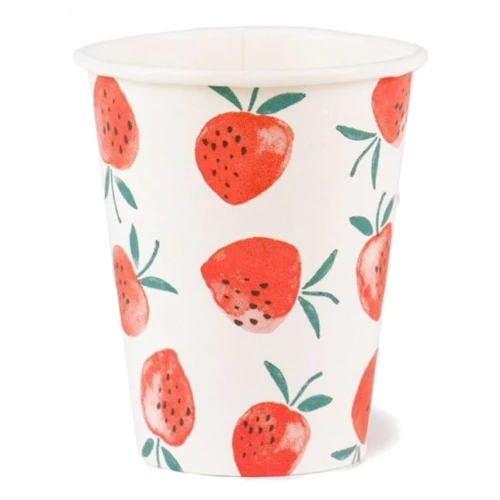 Сервировка стола Одноразовые стаканы Talking Tables Strawberry Fields (STRAWB-CUP) фото 1