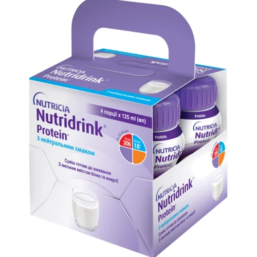 Энтеральное питание Nutricia Nutridrink Protein Neutral с нейтральным вкусом 4х125мл (8716900576225): Тип Смеси специальные
