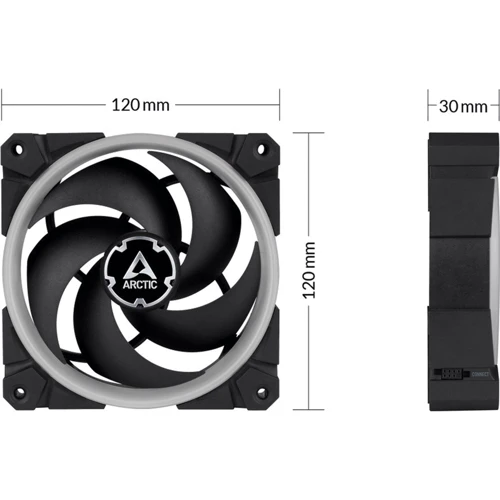 Кулер Arctic BioniX P120 A-RGB 3 Casefans + Controller (ACFAN00156A): Рассеиваемая мощность, Вт 12