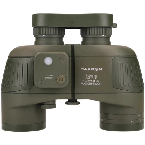 Бінокль Carbon 7x50 Green з далекомірною сіткою та компасом, 88007