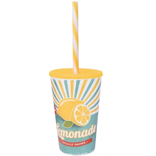 Стакан HEREVIN Lemonade с трубочкой 0.65 л (161948-027)