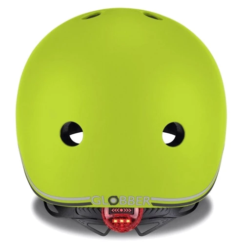 Шлем защитный детский GLOBBER EVO LIGHTS, пастельный зеленый, с фонариком, 45-51см (XXS/XS): Цвет зеленый