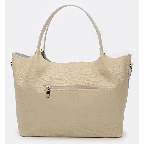 Женская сумка шоппер Ricco Grande бежевая (1l943rep-beige): Фактура Тиснение, Матовая