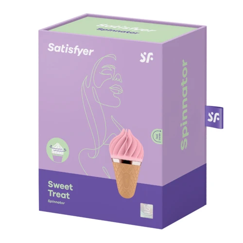 Стимулятор для клитора с вращающимися лепестками Satisfyer Lay-On - Sweet Treat Pink/Brown