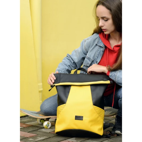 Жіночий рюкзак Sambag RollTop X чорно-жовтий (24320628): Стать Женский