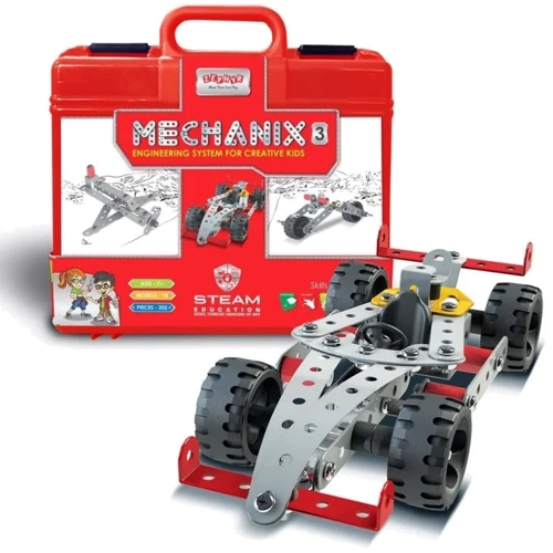 Металлический конструктор Zephyr Mechanix №3 развивающий в кейсе 202 элементов 18 моделей (01070)