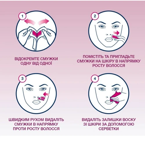 Veet Easy-Gelwax Восковые полоски для чувствительной кожи лица бархатная роза и эфирные масла 20 шт. фото 2