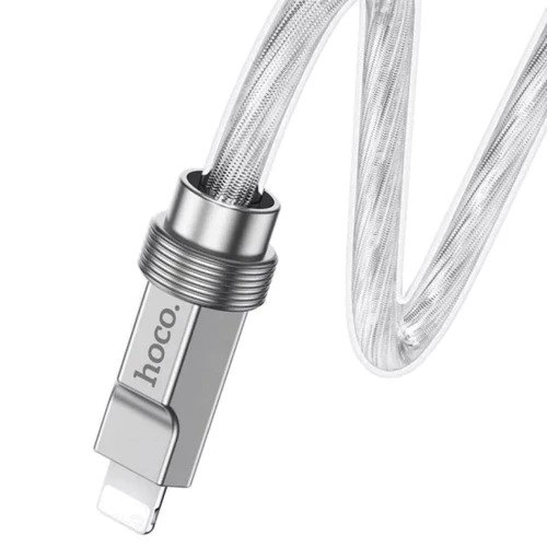 Кабель Hoco USB Cable to Lightning U113 Solid 2.4A 1m Silver: Тип USB Cable - Lightning
