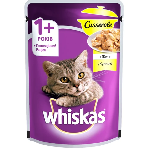 Консерви для котів Whiskas з куркою в желе 85 г (5900951263422)