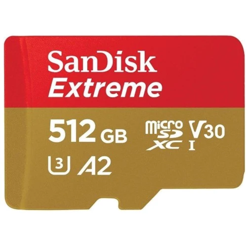 Карта памяти SanDisk 512GB microSD C10 UHS-I U3 Extreme V30 + адаптер (SDSQXAV-512G-GN6MA): Тип карты MicroSDXC