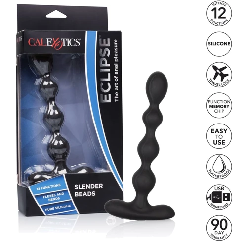 CalExotics Eclipse Slender Beads анальные бусы с вибрацией, 16x2.5 см