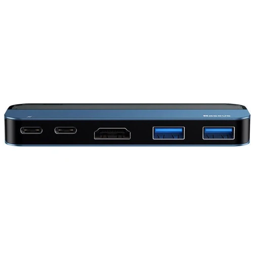 Адаптер Baseus Adapter Dual USB-C to 2xUSB-C + 2xUSB + HDM Blue (CAHUB-TS03): Додаткові роз'єми HDMI, USB OTG, USB-C