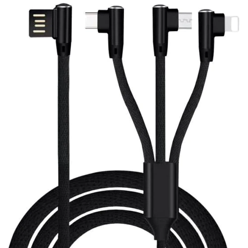 Кабель XOKO USB Cable to Lightning/microUSB/USB-C 1.2m Black (SC-340-BK)