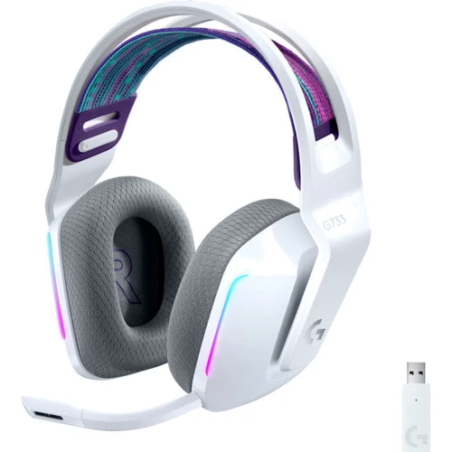 Наушники Logitech G733 Lightspeed Wireless RGB Gaming Headset White (981-000883): Тип крепления оголовные