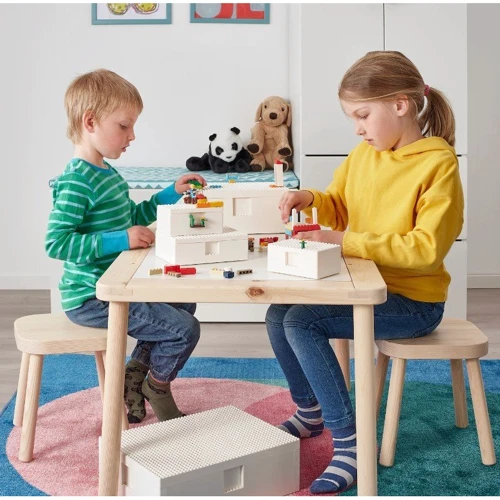Коробка LEGO з кришкою ІКЕА BYGGLEK 3 шт білий (70372186) фото 1