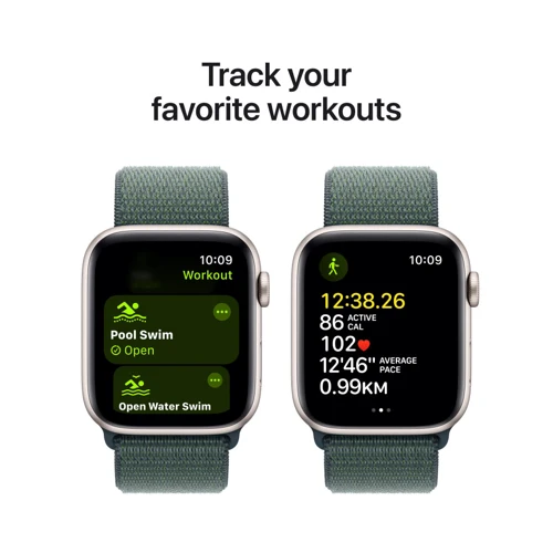 Apple Watch SE 2 2024 40mm GPS Starlight Aluminum Case with Lake Green Sport Loop (MXEH3QH/A) UA фото 6