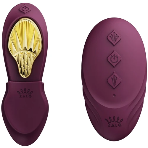 Смартвибратор в трусики Zalo - AYA Velvet Purple, насадка и пульт ДУ