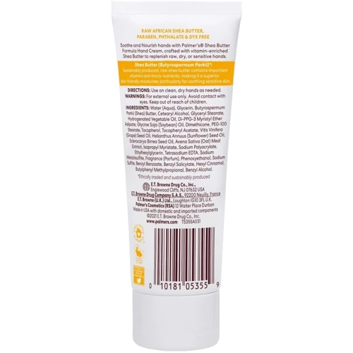 Крем для рук з олією ши Palmers Shea Butter Formula, 96 g (5355-6) фото 3