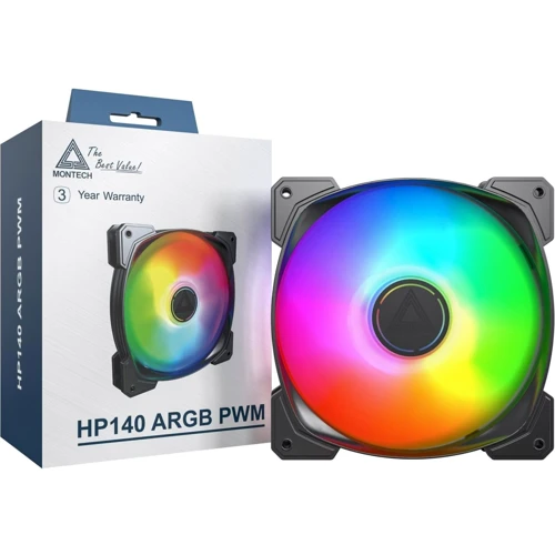 Кулер Montech HP140 PWM BLACK: Уровень шума, dB 29.2
