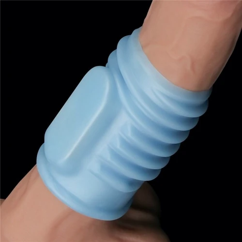 Насадка на пенис с вибрацией LoveToy Knights Ring Vibrating Wave Blue