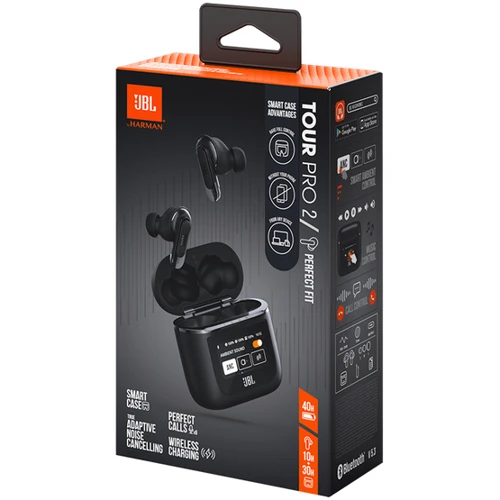 Наушники JBL Tour Pro 2 Black (JBLTOURPRO2BLK): Сопротивление наушников (Ом) 16