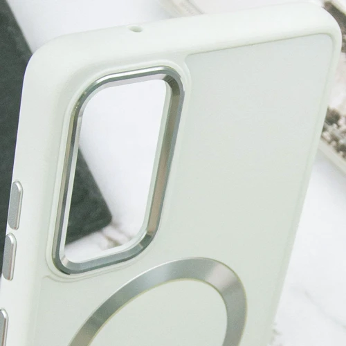 Чехол для телефонов TPU Case Bonbon Metal Style with MagSafe White for Samsung A556 Galaxy A55: Цвет белый