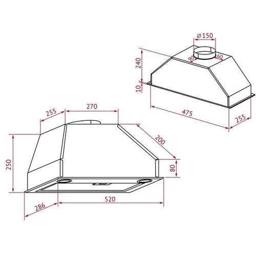 Вытяжка Perfelli BIET R 5854 BL 1200 LED фото 6