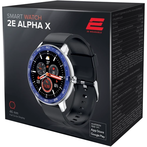 Смарт-часы 2E Alpha X 46 mm Silver-Blue: Тип гаджета Взрослые смарт часы