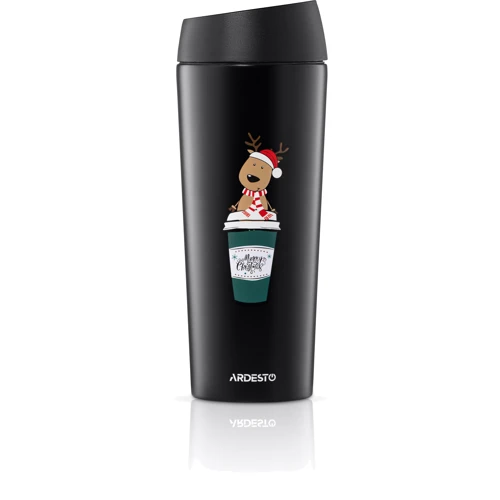 Термокухоль Ardesto Coffee Time Reindeer 450 мл, чорний (AR2645RN): Матеріал колби Нержавеющая сталь