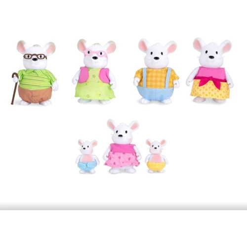 Набор фигурок Li'l Woodzeez Большая Семья Мышей 7 единиц (6491Z): Пол Унисекс