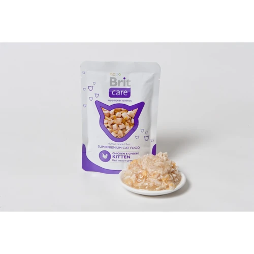 Вологий корм для кошенят з куркою і сиром Brit Care Pouches chicken & cheese kitten 80 г (8594031447054): Тип паучи
