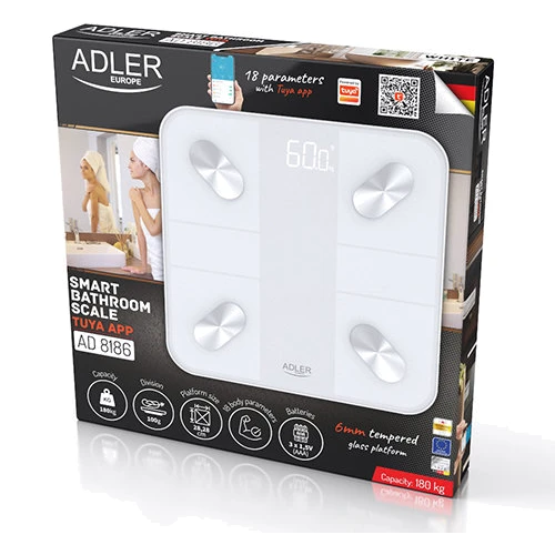 Весы напольные Adler AD 8186 white Smart