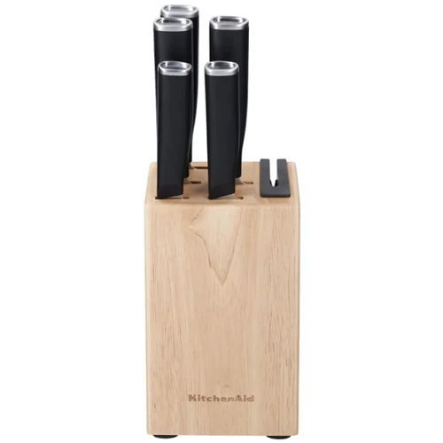 Набор кухонных ножей Набор ножей с подставкой KitchenAid Classic, 5 предметов и точилки (KE5PSTANOBG)