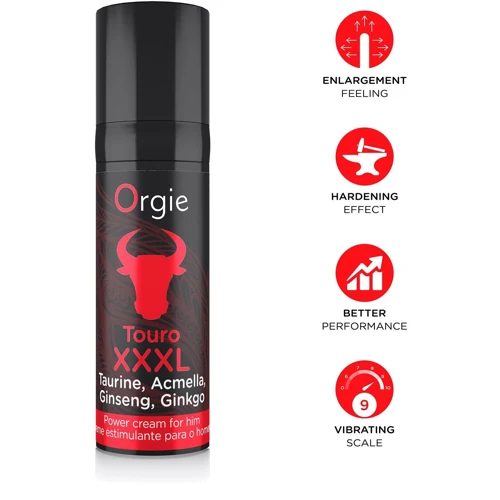 Крем для усиления эрекции Orgie Touro XXXL Power Cream, 15 мл, с эффектом вибрации