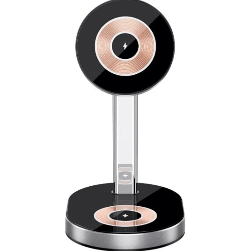 Зарядное устройство WIWU Wireless Charger Stand MagSafe Wi-W003 Black for iPhone 16 I 15 I 14 I 13 I 12 series and Apple Watch: Кабель в комплекте отсутствует