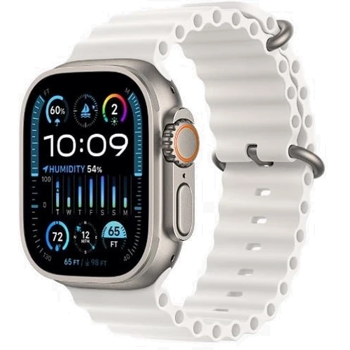 Apple Watch Ultra 2 GPS + Cellular 49mm Titanium Case with White Ocean Band (MREJ3) 