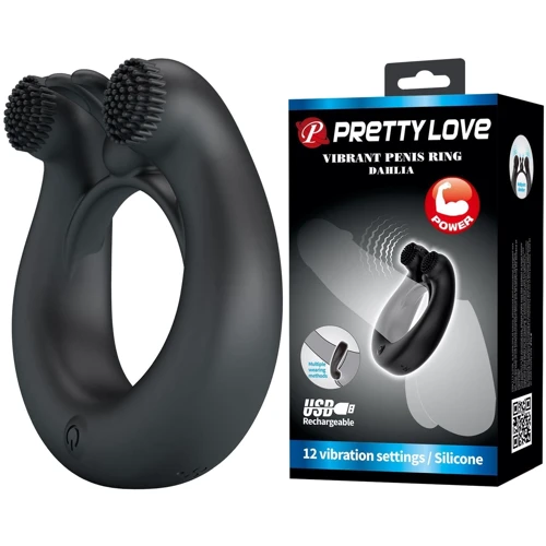 Эрекционное виброкольцо LYBAILE Pretty Love - DAHLIA Vibrant Penis Ring BLACK (BI-210324): Производитель LYBAILE