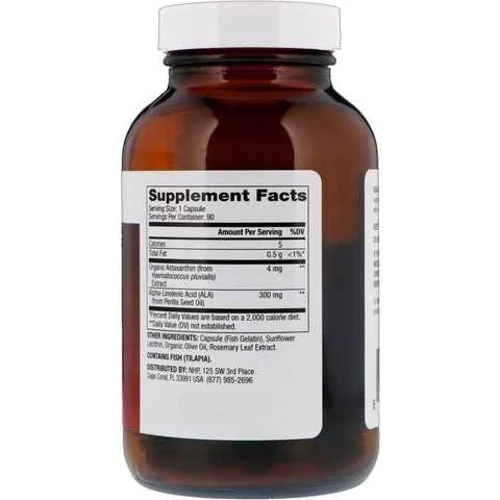 Dr. Mercola Astaxanthin 4 mg Астаксантин 90 капсул (MCL-03624): Вид Неферментные