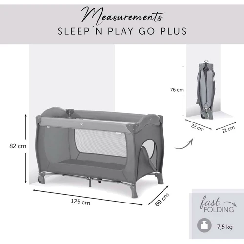 Детский манеж-кровать Hauck Sleep N Play Go Plus (Grey)