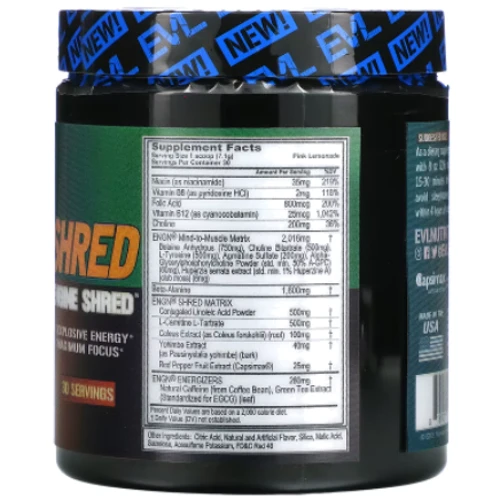 Предтренировочный комплекс EVL Engn Shred 213 g /30 servings/ Pink Lemonade: Тип Комплекс до тренировки