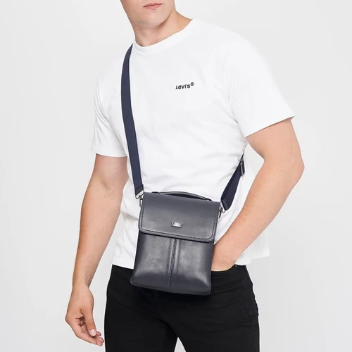 Мужская сумка планшет Ricco Grande синяя (T1tr0029n-navy): Тип ручки Со съемным ремнем, Плечевой ремень, Короткая ручка