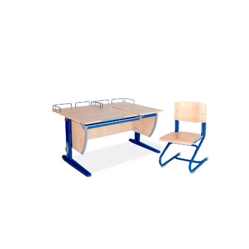 Стіл універсальний трансформований СУТ.17.04-01 (120 см * 88 см) + Полка задня СУТ.15.210 (2 шт.) + Стілець СУТ.01-01 яблуня / сірий: Вік дитини від 6-ти років