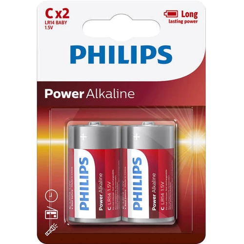 Philips C bat Alkaline 2шт PowerLife (LR14P2B/10)
