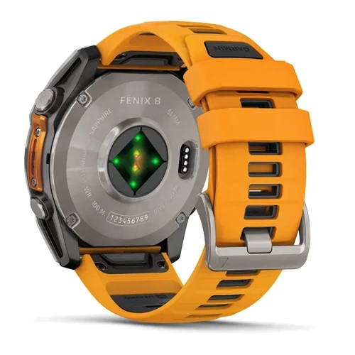 Смарт-годинник Garmin Fenix 8 AMOLED 51mm Sapphire Titanium з Spark Orange/Graphite Silicone Band (010-02905-11) фото 11