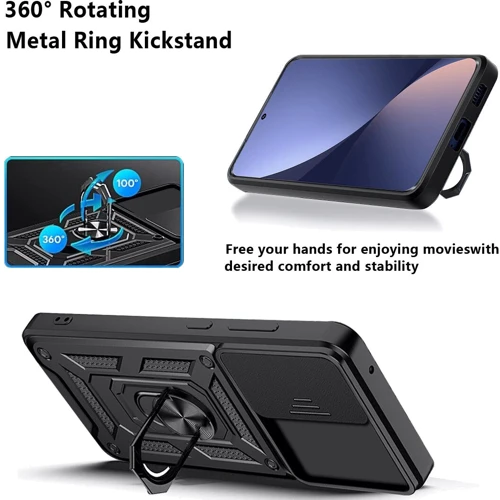 Чехол для телефонов Mobile Case Camshield Serge Ring Black for Xiaomi 12T / 12T Pro: Цвет черный